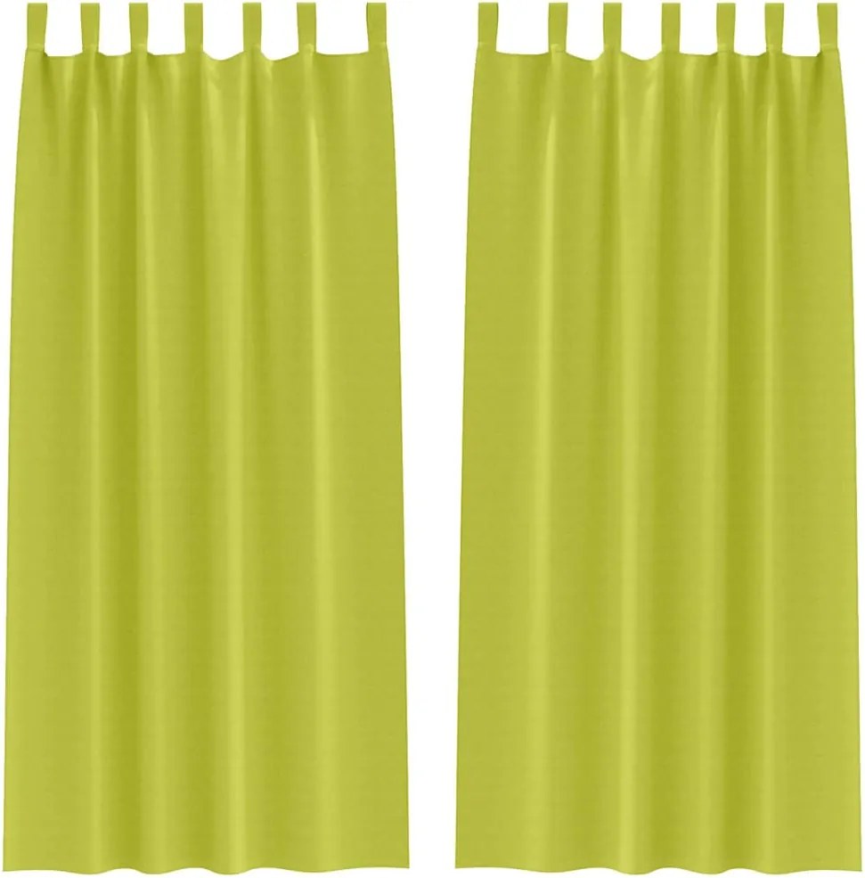 vidaXL Perdele Opaque cu Inel 2 pcs Verde 260 x 140 cm Poliester