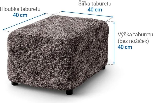 Gaico Huse bielastice MARMO maro taburet (40 x 40 x 40 cm)