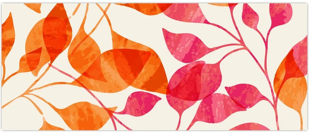 Tablou - Frunze portocalii (120x50 cm)