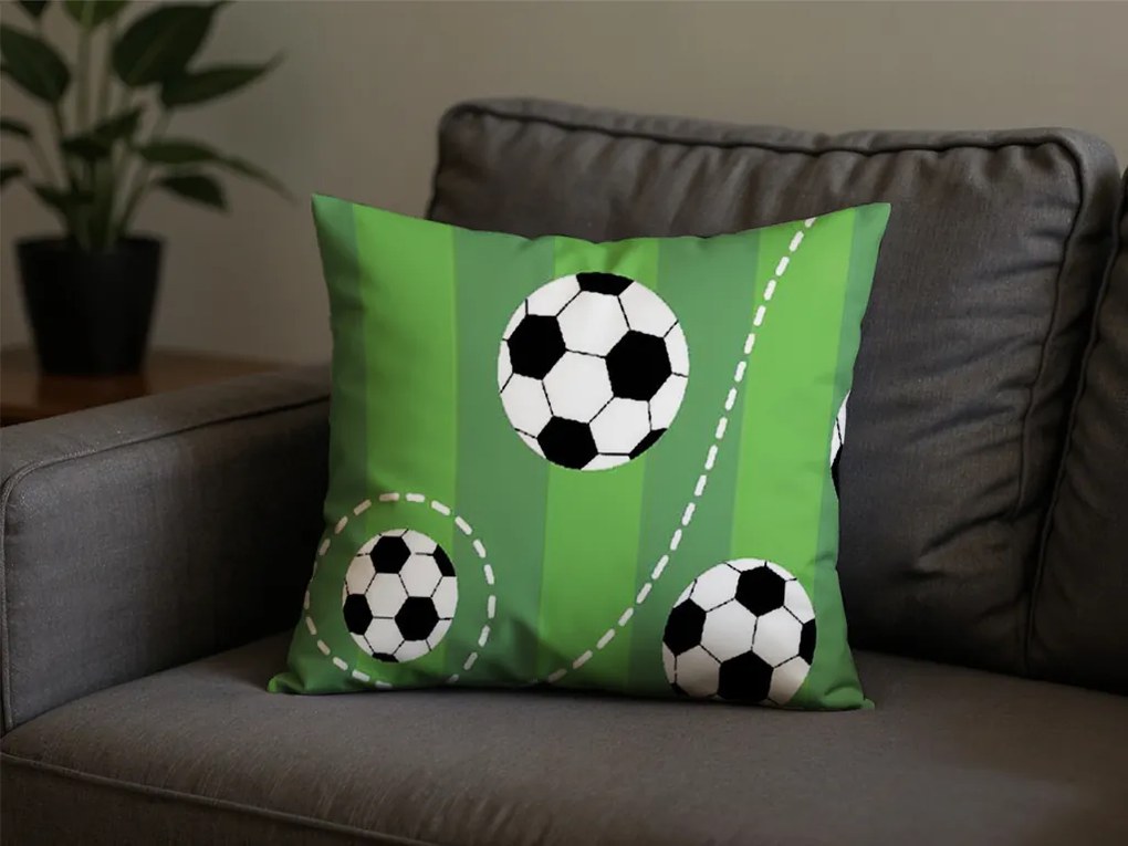 Fata de perna din policoton FOOTBALL TIME POLY 45x45 cm, verde