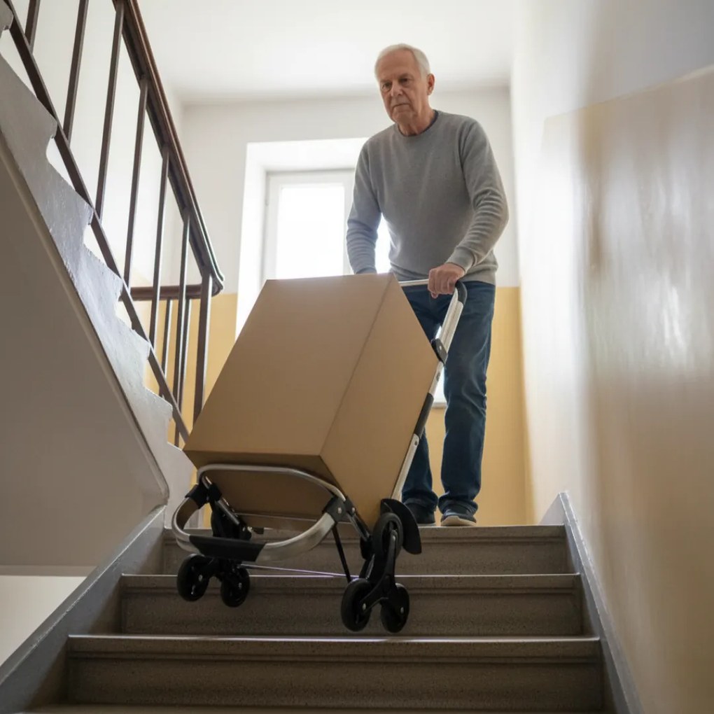 Jurhan Geantă de cumpărături pe roți pentru scări COMFORT, 50L, gri