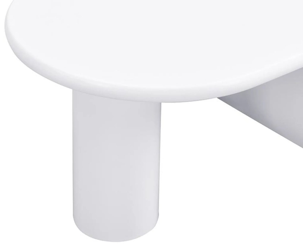 Masă de cafea ovală cu picioare în formă de U, 98,5x53,5x42 cm, Alb