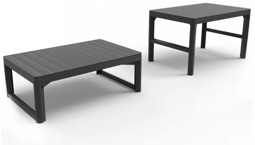 Masă de grădină din ratan Lyon, grafit