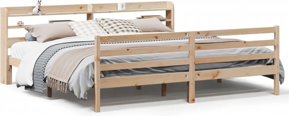 vidaXL Cadru pat cu tăblie 200x200 cm, lemn masiv de pin
