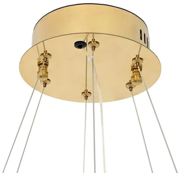 Lustra suspendata LED, Metal, Sticla, SAYOV 100 auriu