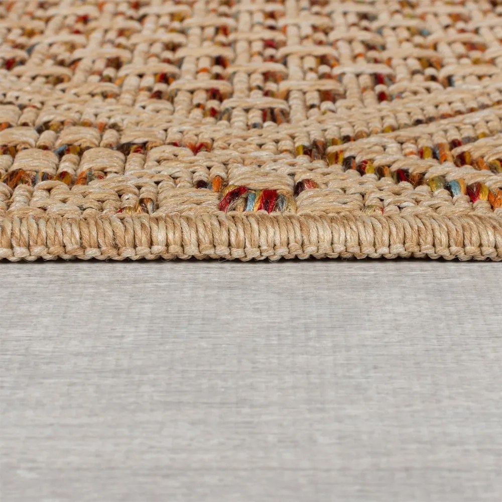 Covor tip traversă de exterior în culoare naturală 80x230 cm Nora Diamond – Flair Rugs