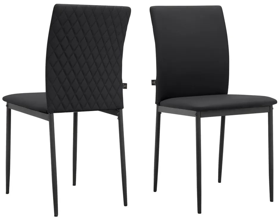 Scaune de dining negre 2 buc. din imitație de piele Pavia – Støraa