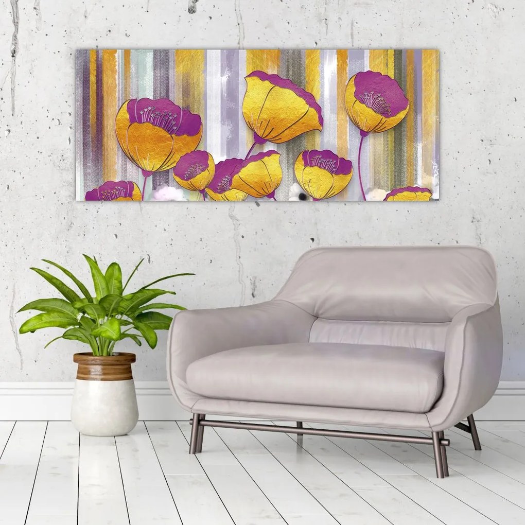 Tablou - Ilustrațir cu flori (120x50 cm)