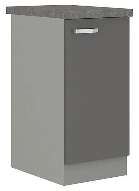 Dulap inferior de bucătărie Milo  40 D 1F BB (gri + gri lucios). Promo -17%. 1122661