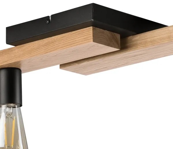 Lustră aplicată MATTE 2xE27/15W/230V + 3xG9/5W/230V negru/stejar