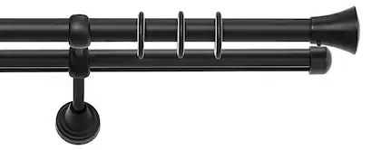 Galerie dubla PRINCE, grosime 19mm,negru (Alege marime: 360 cm)