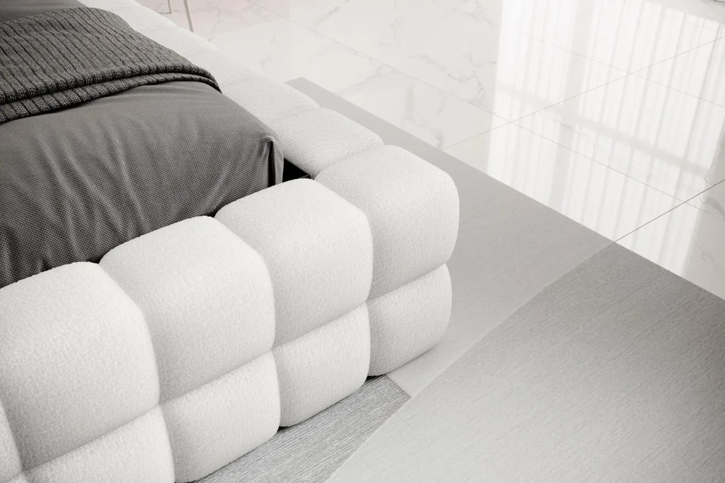 Pat lemn masiv Tapitat Tetrix Personalizabil 140/160/180x200cm - 180x200, Touch 100