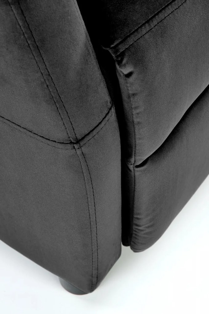 Fotoliu recliner Felipe 2 velvet negru H103 cm