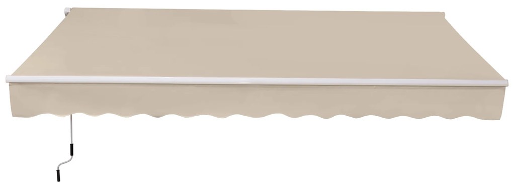 Outsunny Perdea Soare Infasurata pentru Extern in Poliester si Aluminiu, Bej, 365x250cm