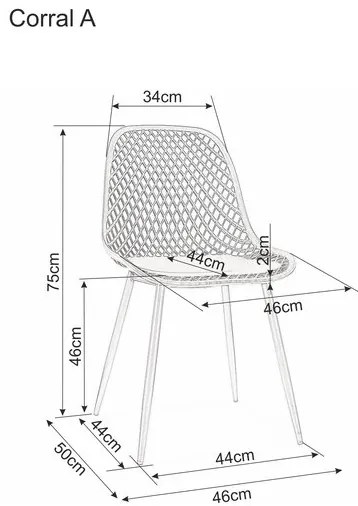 Scaun negru din plastic CORRAL A