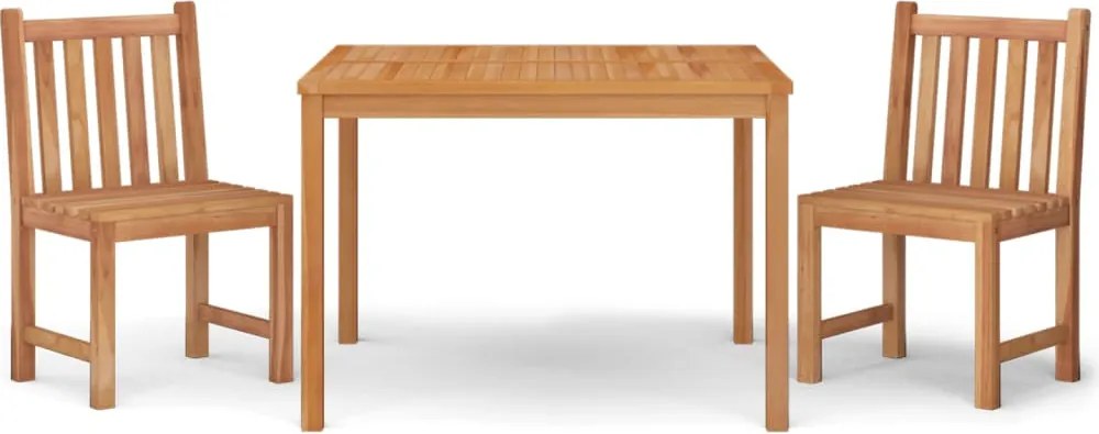 vidaXL Set de masă pentru grădină, lemn masiv de tec, 3 piese