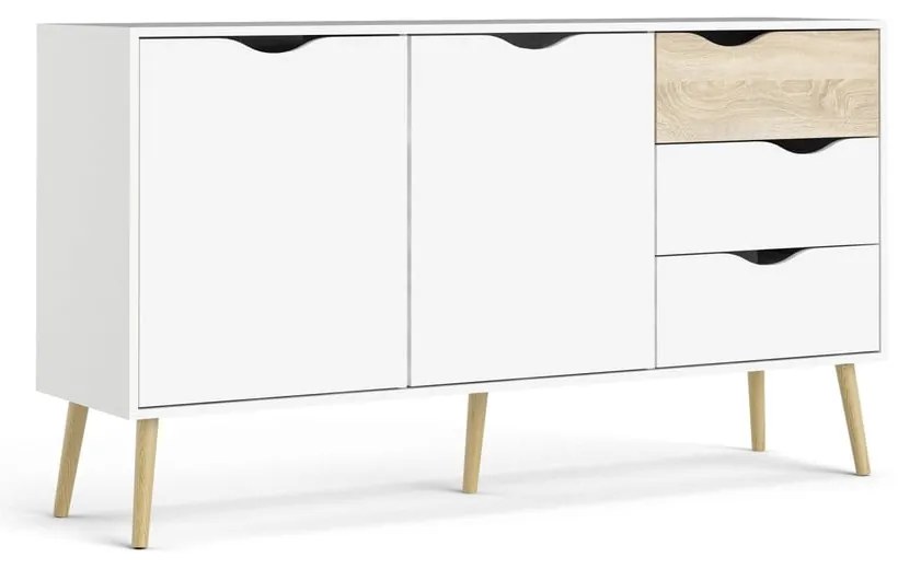 Comodă albă 147x82x39 cm Oslo – Tvilum