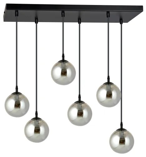 Lustră pe cablu COSMO 6xE14/10W/230V negru/gri