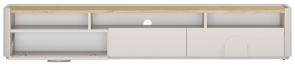 Comodă TV Amilio 200 cm - cashmere / stejar uleiat / mânere cashmere