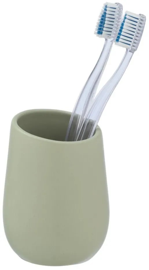 Pahar ceramic pentru periuțe de dinți BADI, gri, Wenko
