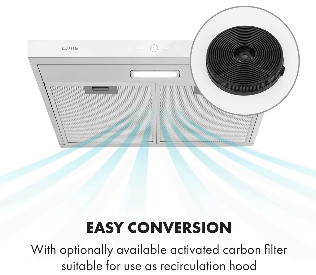 Contempo Neo, hota incorporabila, 60 cm, 175 m³ / h, LED, inox, alb