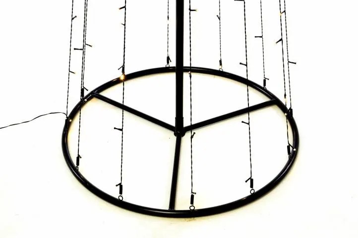 Decorațiune de Crăciun, piramidă luminoasă 240 cm, alb cald