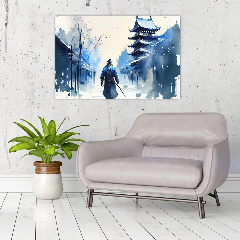 Tablou - Samurai, aquarel (90x60 cm)