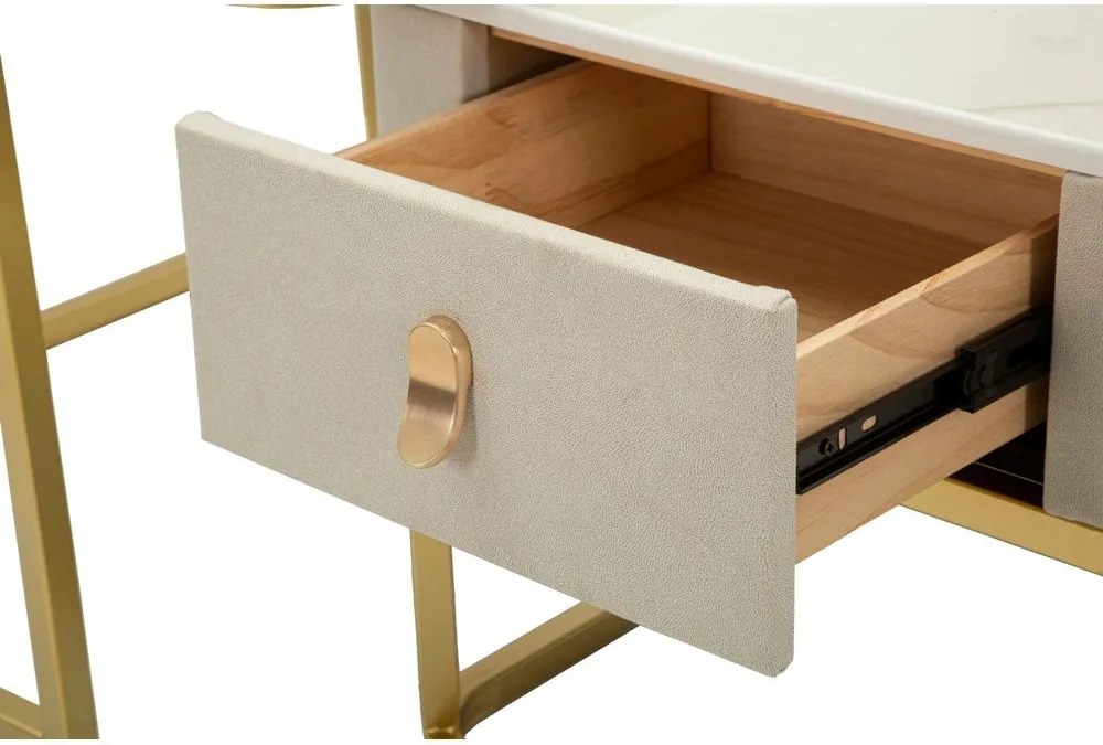 Măsuțe de cafea crem-aurii 2 buc. cu aspect de marmură 50x70 cm Beauty – Mauro Ferretti