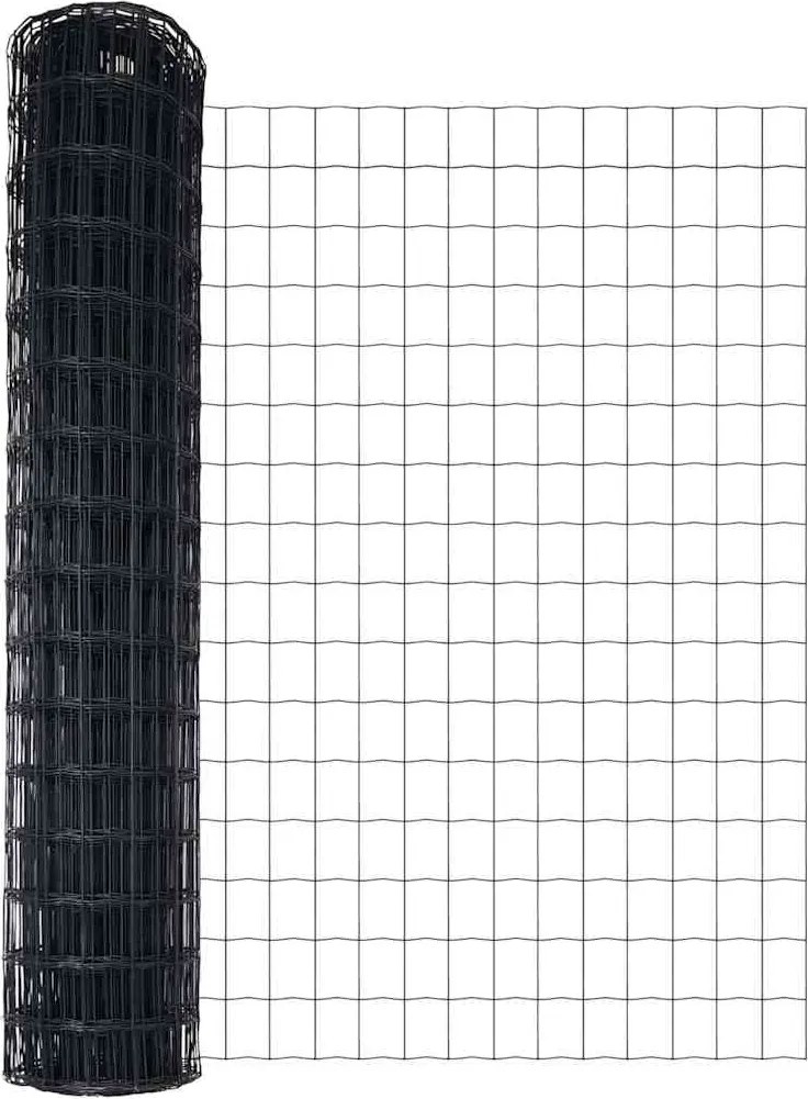 vidaXL Gard Euro Gri 1,4 x 10 m Fier acoperit cu PVC