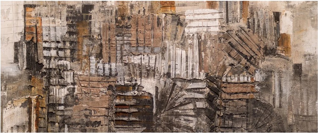 Tablou - Abstract, nuanțe maro (120x50 cm)
