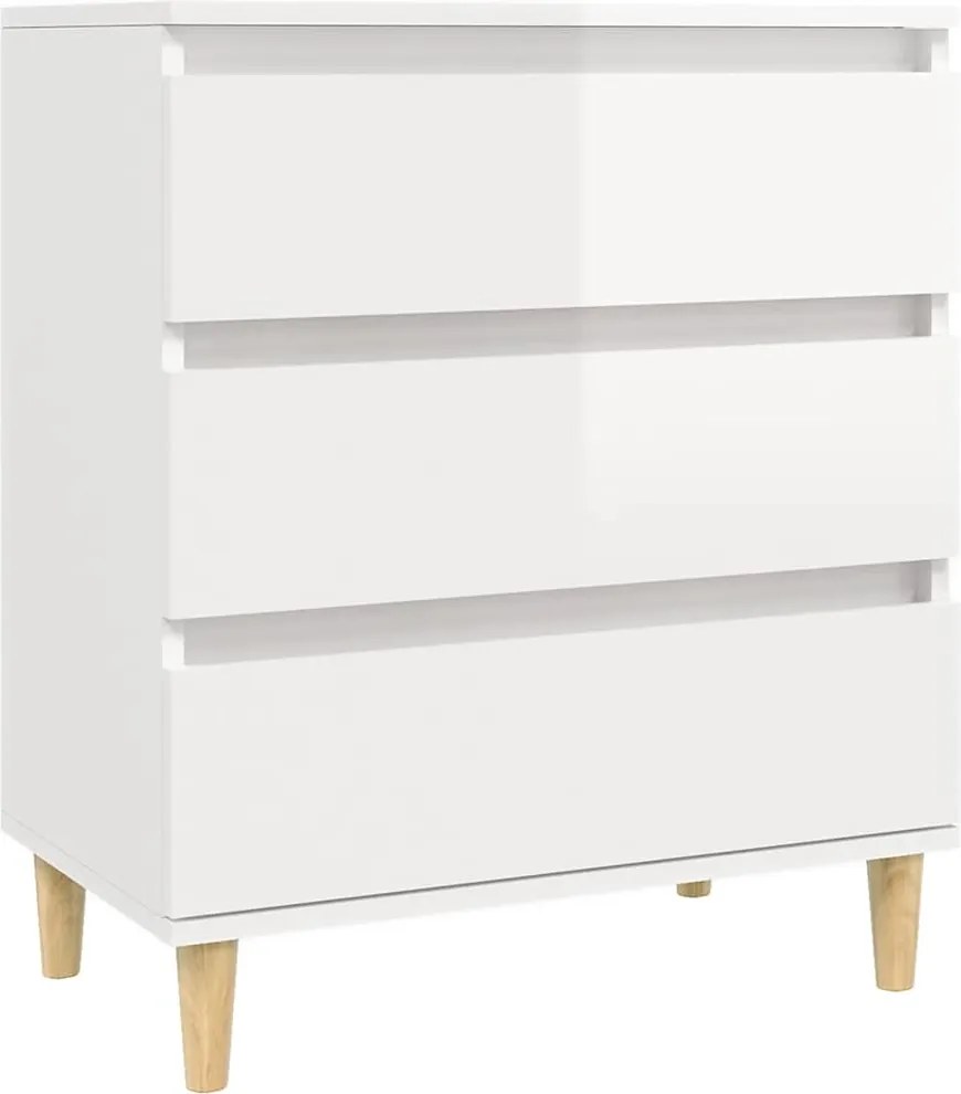 vidaXL Servantă, alb extralucios, 60x35x70 cm, lemn prelucrat