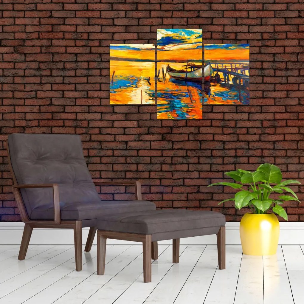 Tablou - Barca la apus de soare (90x60 cm)