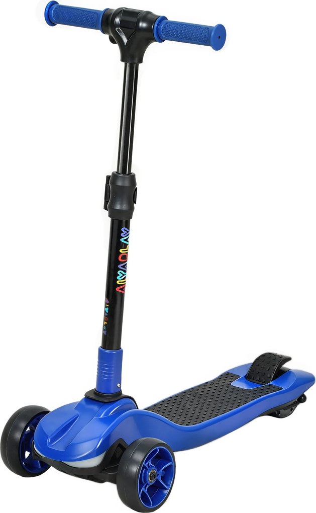 AIYAPLAY Trotinetă electrică pentru copii 6+ ani, pliabilă, 3 roți, pornire cu buton, viteză max. 8 km/h 64 x 29 x 83 cm albastru | Aosom Romania