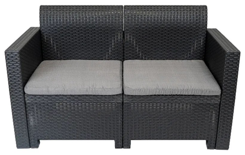 Canapea de grădină Nero cu 2 locuri, grafit