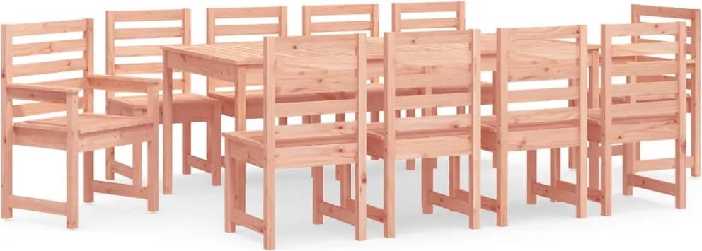 vidaXL Set cu masă pentru grădină, 11 piese, lemn masiv douglas