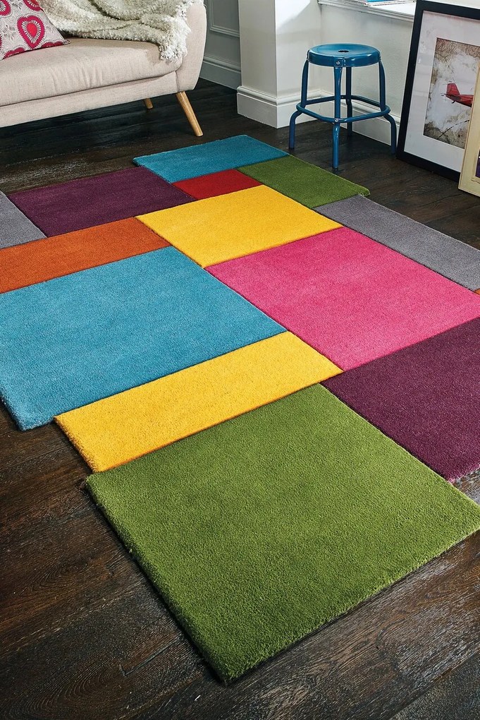 Covor Collage Multi, Flair Rugs, 120x180 cm, lana, multicolor