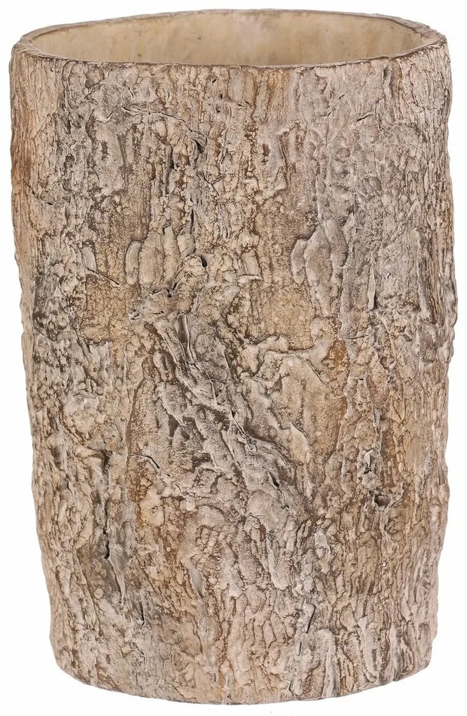 Husă pentru flori imitație de scoarță de copac, 18x 18 x 26 cm, beton, 18 cm