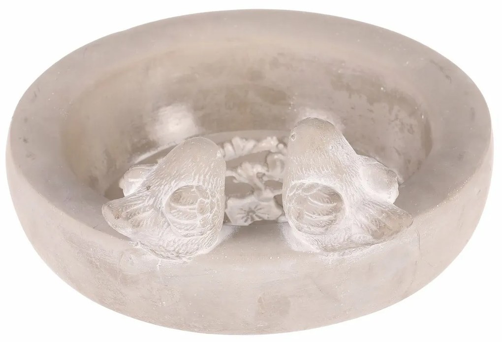 Alimentator pentru păsări din beton Cerc, gri , 25x 22 x 12 cm