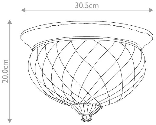 Plafonieră Hinkley HK-PLANTATION-FS-BB PLANTATION 2xE27/60W/230V alamă