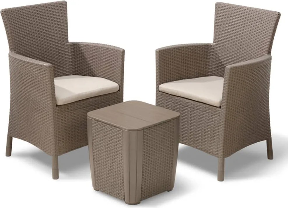 Keter Set mobilier de exterior Iowa, 3 piese, cappuccino 224383