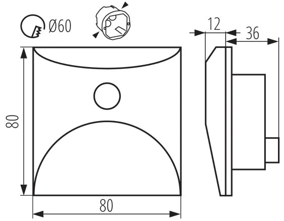 Kanlux 39142 - Aplica LED pentru trepte cu senzor EXIN 2,5W/230V 4000K IP65, neagră, pătrată