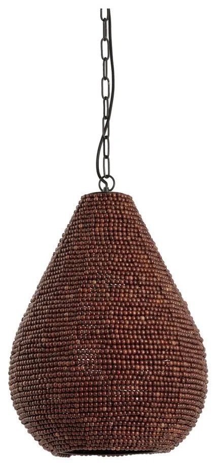 Lustră maro cu abajur din lemn ø 40 cm Kabinda – Light & Living