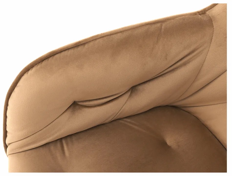 Fotoliu de design, material textil Velvet maro, BERILIO