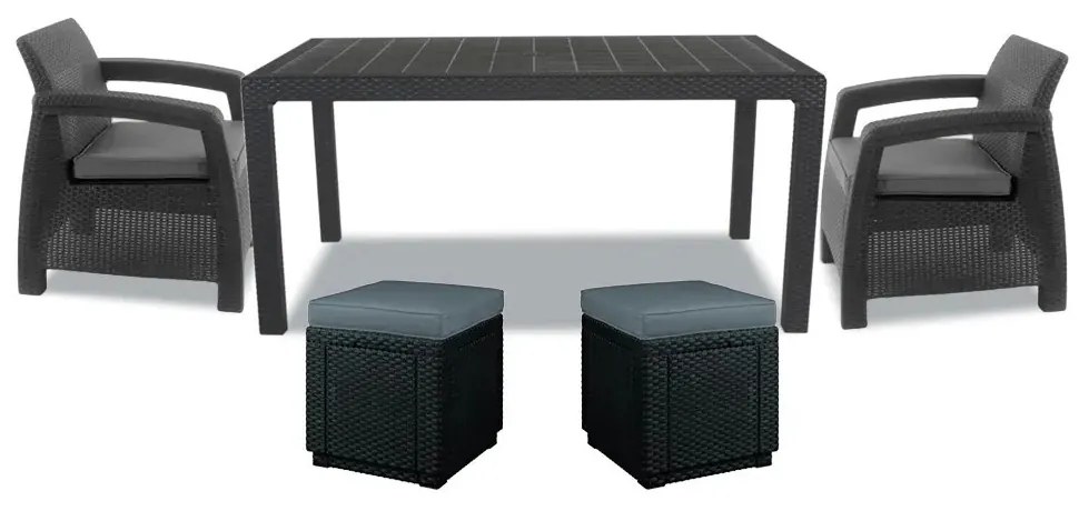 Set de mobilier de grădină Corfu duo cube grafit