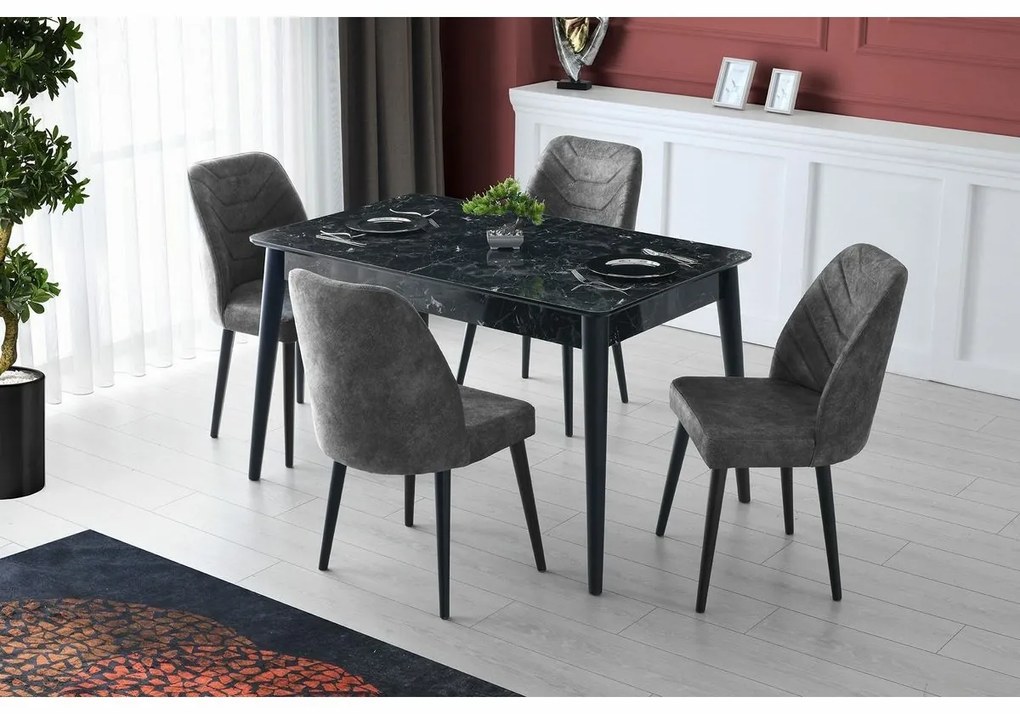 Set de scaune de sufragerie Dallas Anthracite, 4buc.