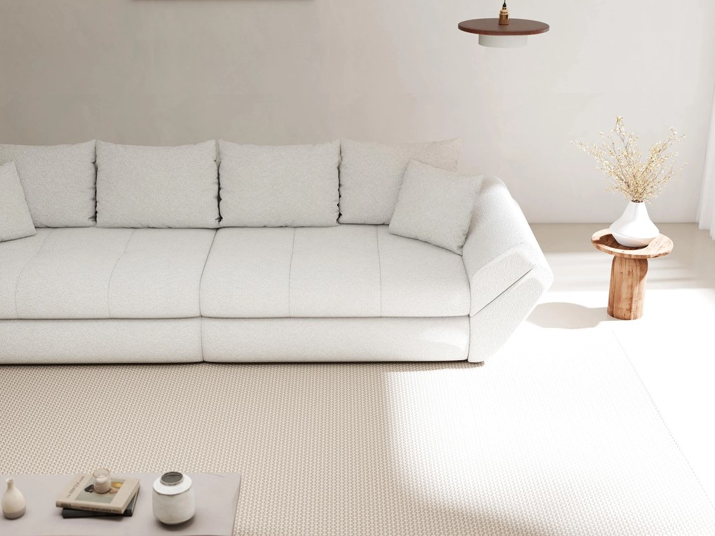 Canapea extensibilă dumonde cu ladă de depozitare si sezut confortabil din spuma high-density, Loana Euphoria Ivory 300x100 cm