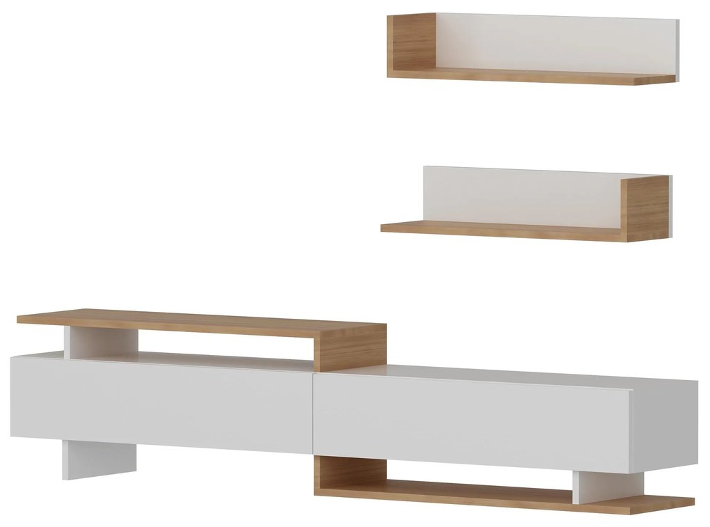 Mobilier living Alcaraz (alb + teak). 1101401