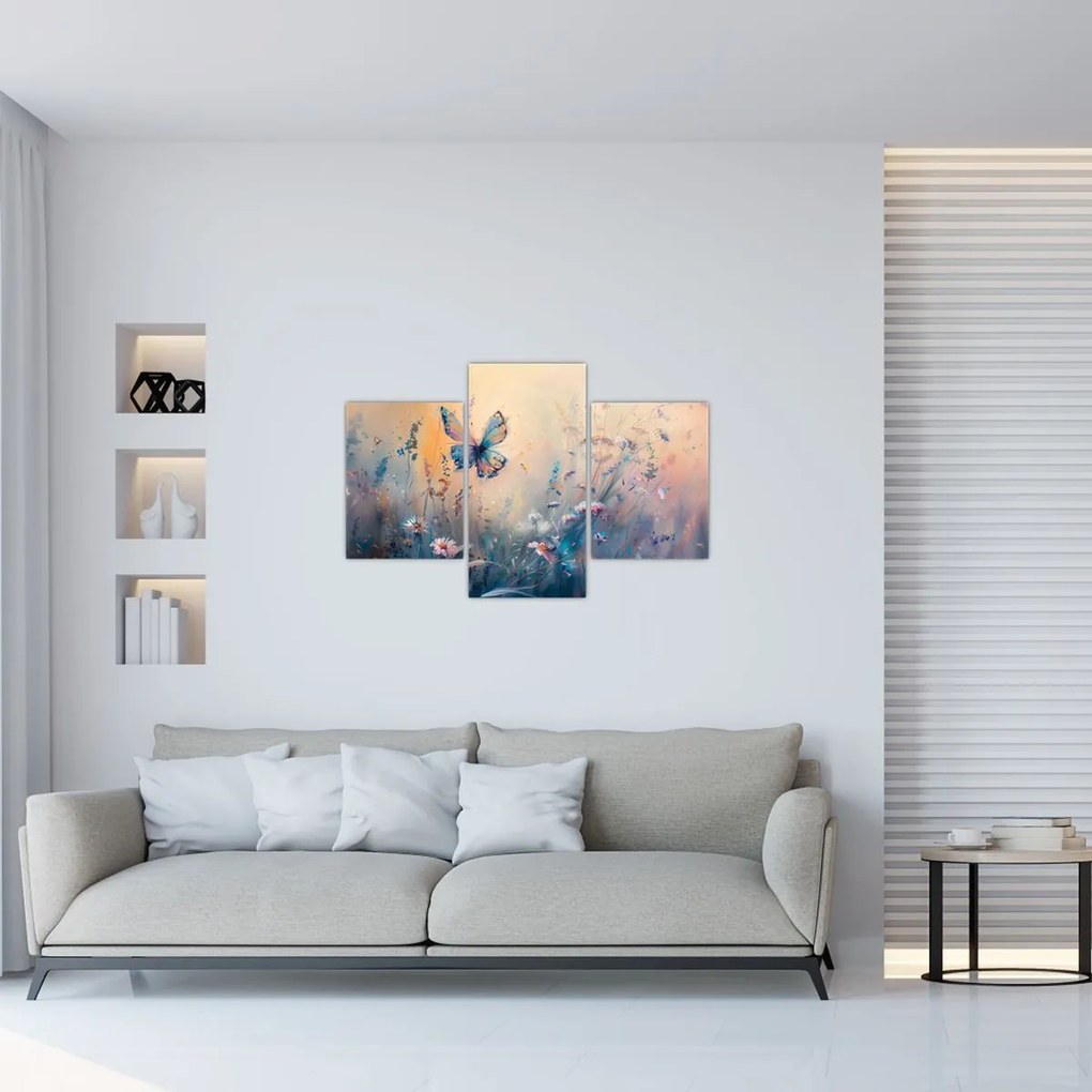 Tablou - Pajiște cu Fluture II (90x60 cm)