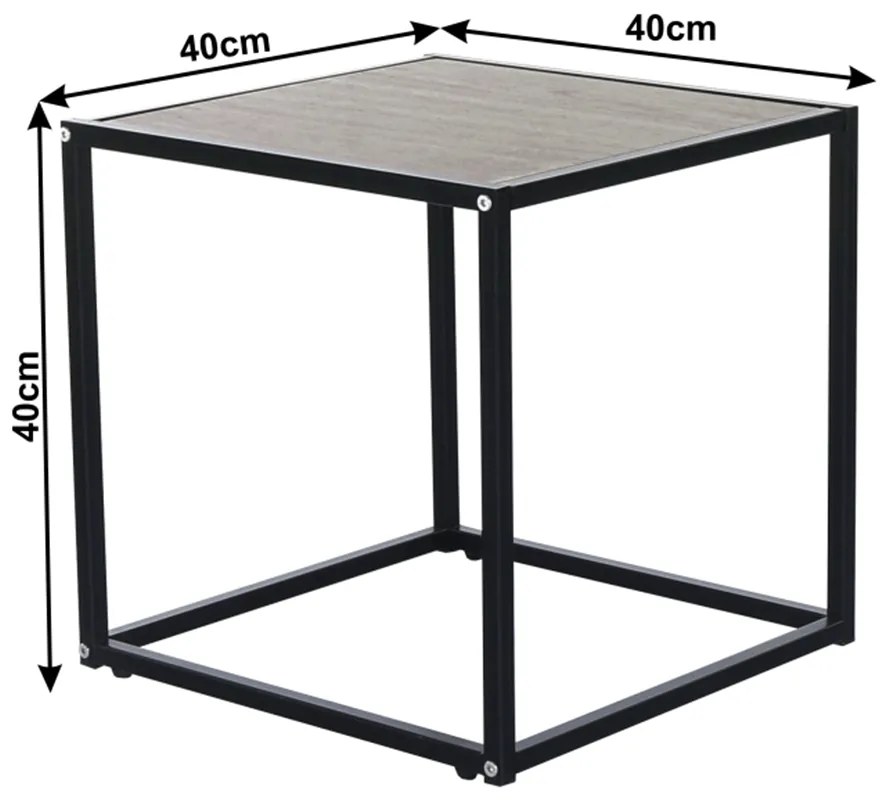 Măsuţă portabilă, stejar/negru, JAKIM NEW TIP 1