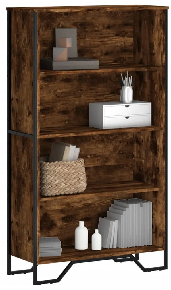 vidaXL Bibliotecă, stejar fumuriu, 80x31x137,5 cm, lemn prelucrat